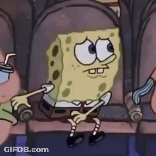 SpongeBob Sitting In Chair With Marshmallow Stick GIF
