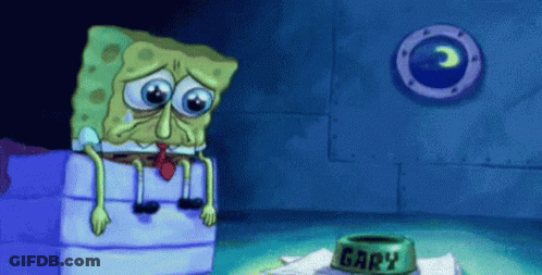 SpongeBob Sitting Next To Gary Bowl GIF