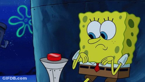 SpongeBob Sitting Next To Red Button GIF