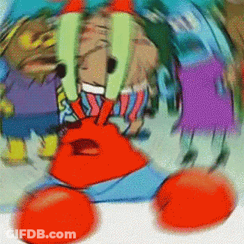 SpongeBob Sitting On Table Mouth Open GIF
