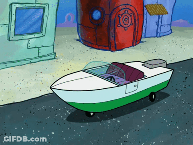 Spongebob Skiff Reflects Light GIF