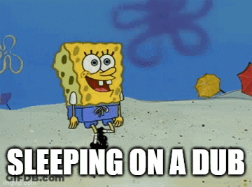 Spongebob Sleeping On A Dub In The Sand GIF