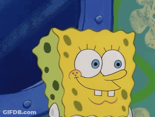 SpongeBob Smiling Close Up GIF