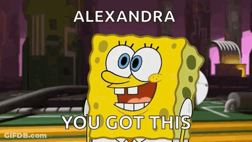 SpongeBob Smiling Saying You Got This GIF