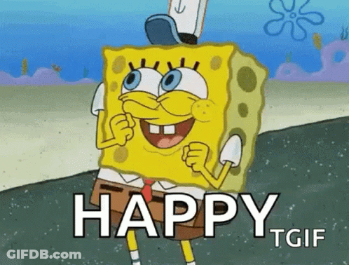SpongeBob Smiling With Fists Up GIF