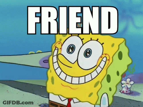 SpongeBob Smiling With Friend GIF