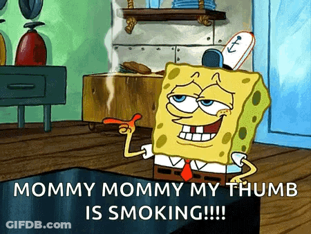SpongeBob Smoking Cigarette GIF