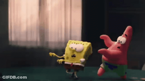 SpongeBob SquarePants And Patrick Star Dancing In Dark Room GIF
