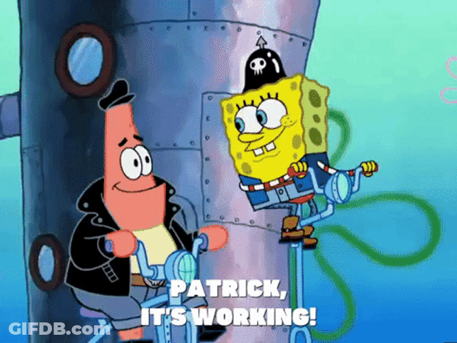 SpongeBob SquarePants And Patrick Star Snickering GIF
