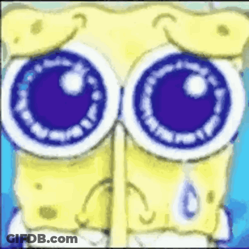 SpongeBob SquarePants Close Up Eyes With Tear GIF