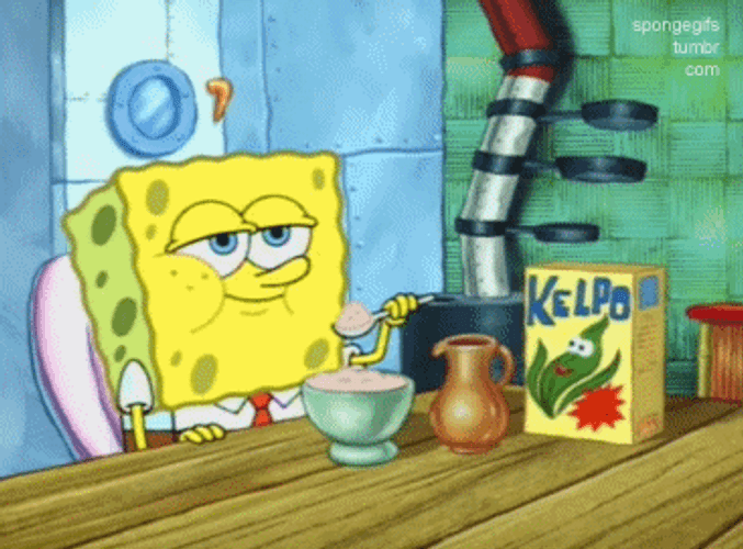 Spongebob Squarepants Eating Breakfast GIF