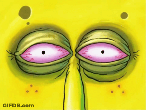 SpongeBob SquarePants Face With Purple Eye GIF