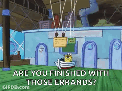 Spongebob Squarepants Flying In Hot Air Balloon GIF