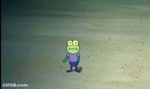 SpongeBob SquarePants Frog Standing On Beach GIF