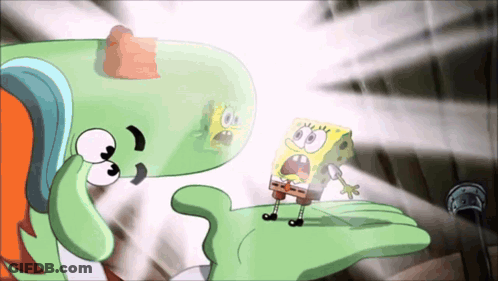 SpongeBob SquarePants Held By Green Monster GIF