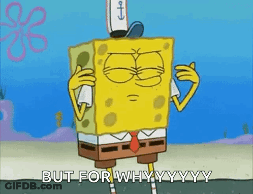 SpongeBob SquarePants Holding Microphone Saying Why GIF