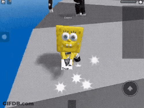 SpongeBob SquarePants Holding Sign True GIF