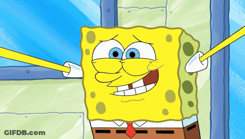 Spongebob Squarepants Holding Yellow Stick GIF