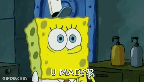 Spongebob Squarepants In Top Hat Saying U Mad GIF