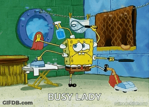 SpongeBob SquarePants Ironing And Vacuuming GIF