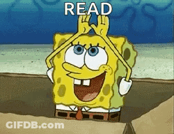 Spongebob Squarepants Is Making A Funny Face While Holding His Hands Over His Eyes And Saying Read . GIF