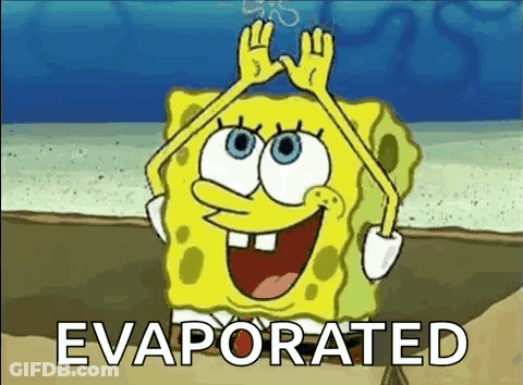 Spongebob Squarepants Is Making A Funny Face While Holding His Hands Up In The Air . GIF