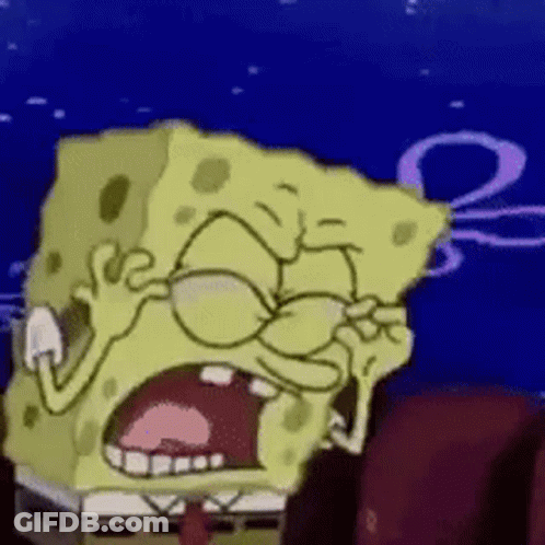 Spongebob Squarepants Is Making A Funny Face While Talking On A Phone . GIF