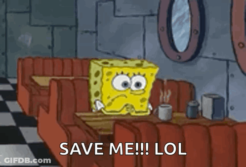 Spongebob Squarepants Is Sitting At A Table In A Diner Holding A Cup Of Coffee . GIF