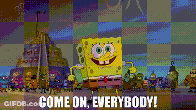 SpongeBob SquarePants And Cartoon Characters Saying Come On GIF