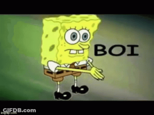 Spongebob Squarepants Is Waving His Hand And Saying Boi . GIF