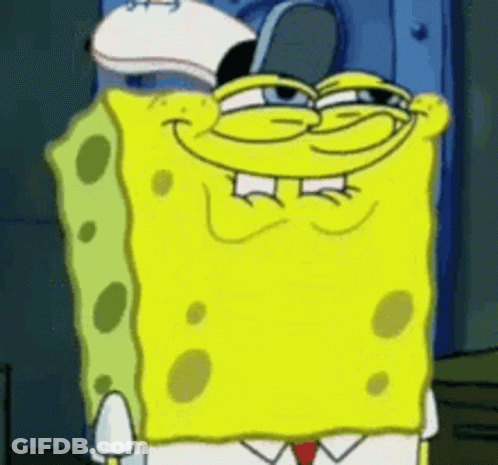 Spongebob Squarepants Is Wearing A Hat And A Tie . GIF