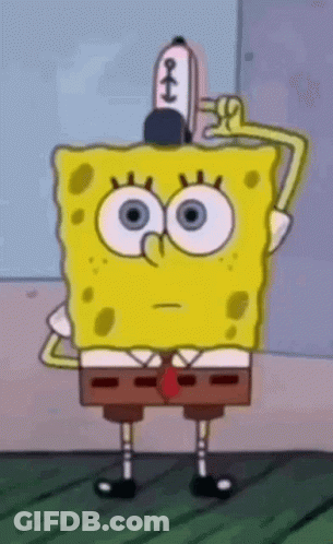 Spongebob Squarepants Is Wearing A Hat And A Tie While Standing On The Beach . GIF