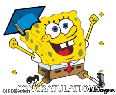 SpongeBob SquarePants Jumping In Cap And Tie GIF