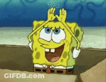 SpongeBob SquarePants Making Peace Sign GIF