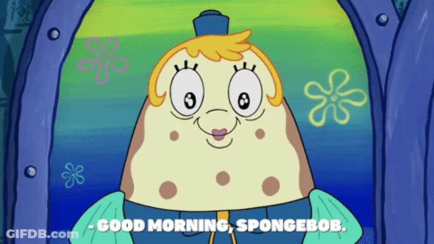 Spongebob Squarepants Mrs. Puff Good Morning Cartoon GIF
