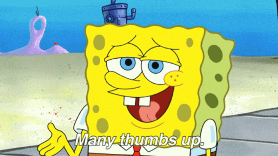 Spongebob Squarepants Multiple Thumbs Up Kid GIF