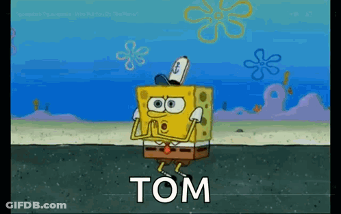 SpongeBob SquarePants On Beach With Tom GIF