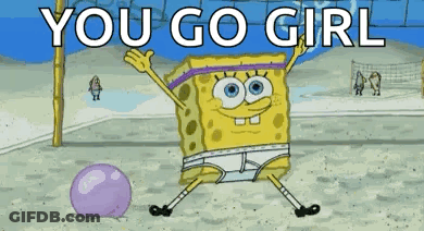 SpongeBob SquarePants Playing Volleyball In Underwear And Headband GIF