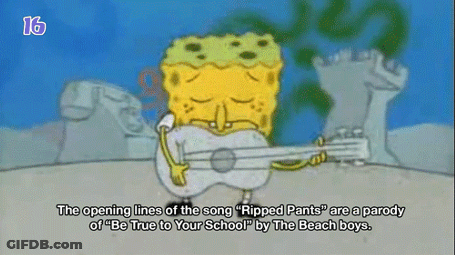 Spongebob Squarepants Ripped Pants Singing GIF