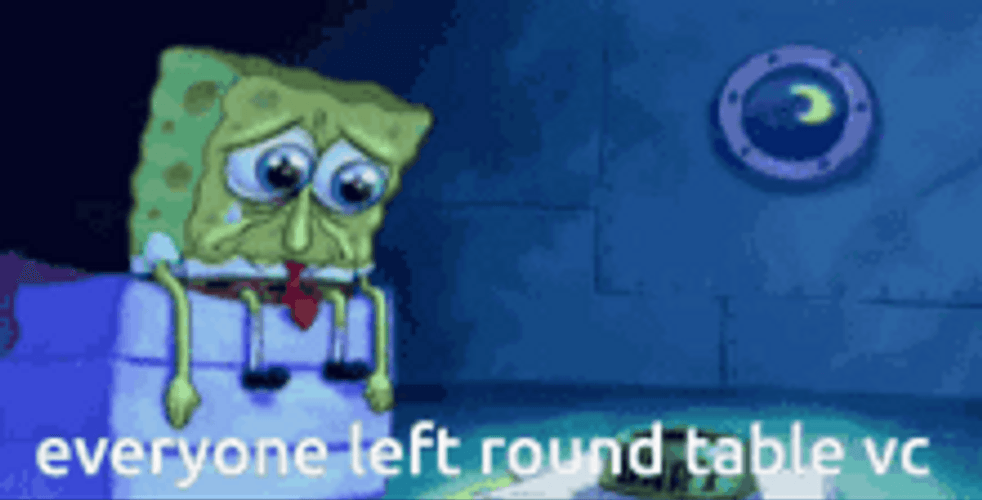 SpongeBob SquarePants Sad Everyone Left Round Table GIF
