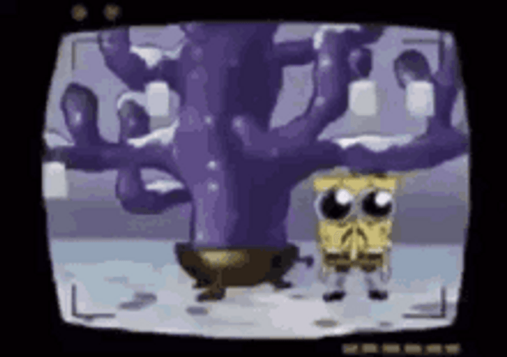 SpongeBob SquarePants Sad Photograph Under A Tree GIF