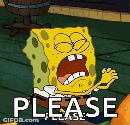 SpongeBob SquarePants Screaming Please GIF