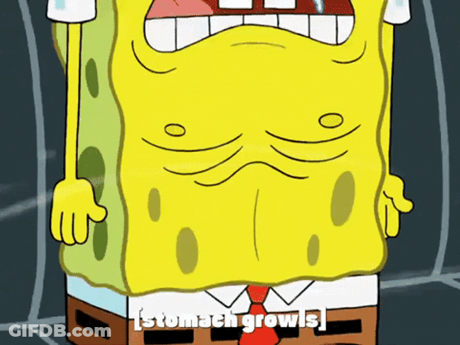 SpongeBob SquarePants Shrinking Stomach Growling GIF