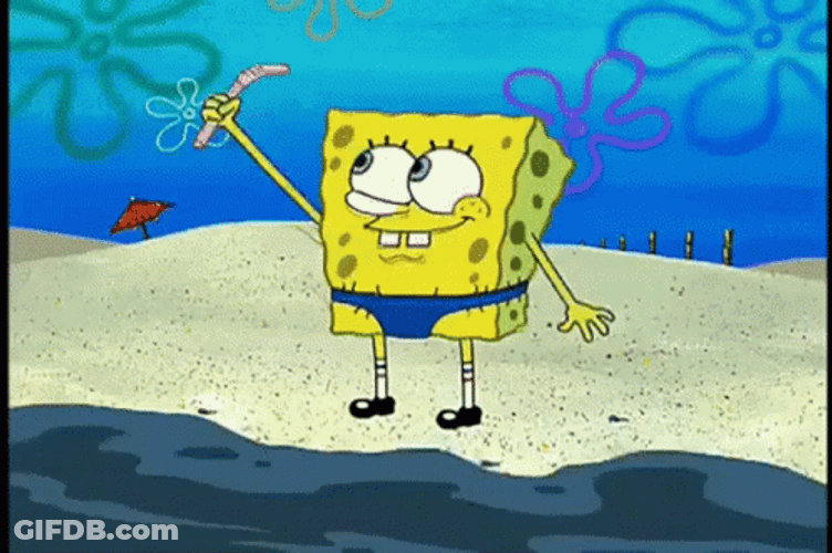 Spongebob Squarepants Sipping Water From Sea GIF