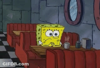 SpongeBob SquarePants Sitting At Diner GIF