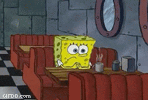 SpongeBob SquarePants Sitting At Diner Table GIF