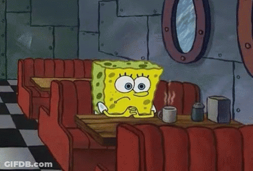 SpongeBob SquarePants Sitting At Diner Table GIF