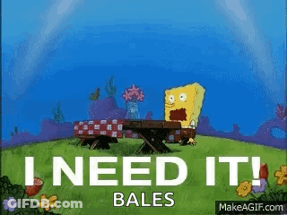 Spongebob Squarepants Sitting At Picnic Table Says I Need It Bales GIF