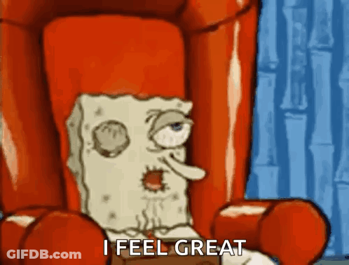 SpongeBob SquarePants Sitting In Red Chair GIF