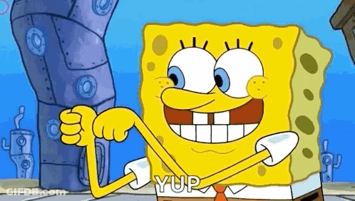 Spongebob Squarepants Smiling And Thumbs Up With Tie GIF
